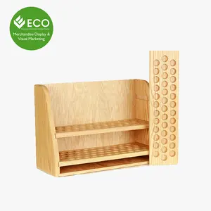 Makeup Store Wood Counter Top Display Stand Riser For Cosmetics Sales store counter display