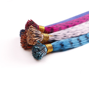 Strisce colorate Legato Dei Capelli Delle Donne di Estensione Lungo Rettilineo Sintetica Dei Capelli per capelli di Origine Animale - Product Image 5
