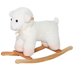 Mecedora de madera caballo de peluche de juguete paseo en animales de juguete ovejas
