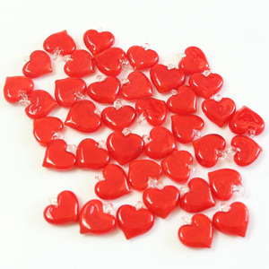 <span class=keywords><strong>Colgante</strong></span> de Corazón <span class=keywords><strong>Rojo</strong></span> de Cristal Lampwork de 15 mm para Decoración de Bodas, Abalorio de Corazón - Product Image 5