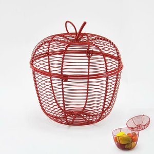 Panier de rangement en fil d'osier en forme de bol orange - Product Image 5