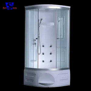 90x90x215cm ABS透明淋浴箱，玻璃淋浴房机舱，塑料后壁塑料淋浴房