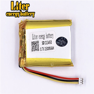 Socket 1.5-<span class=keywords><strong>3</strong></span> P 113450 2500 mah <span class=keywords><strong>3</strong></span>.7 V lipo battery Rechargeable solar li ion polymer lithium battery with PCM - Product Image 1