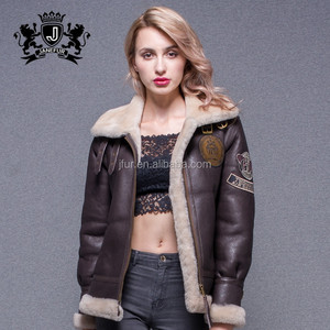 <span class=keywords><strong>Pas</strong></span> <span class=keywords><strong>cher</strong></span> Alibaba Express Double Face Col De Fourrure En Peau De Mouton En <span class=keywords><strong>Cuir</strong></span> Matelassé Marron Mode Femmes <span class=keywords><strong>Veste</strong></span> - Product Image 2