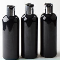 300ml Épaule Ronde Bouteille Noire Or Argent Disque Top Shampooing Émulsion Bouteille Plastique Bouteille Vide