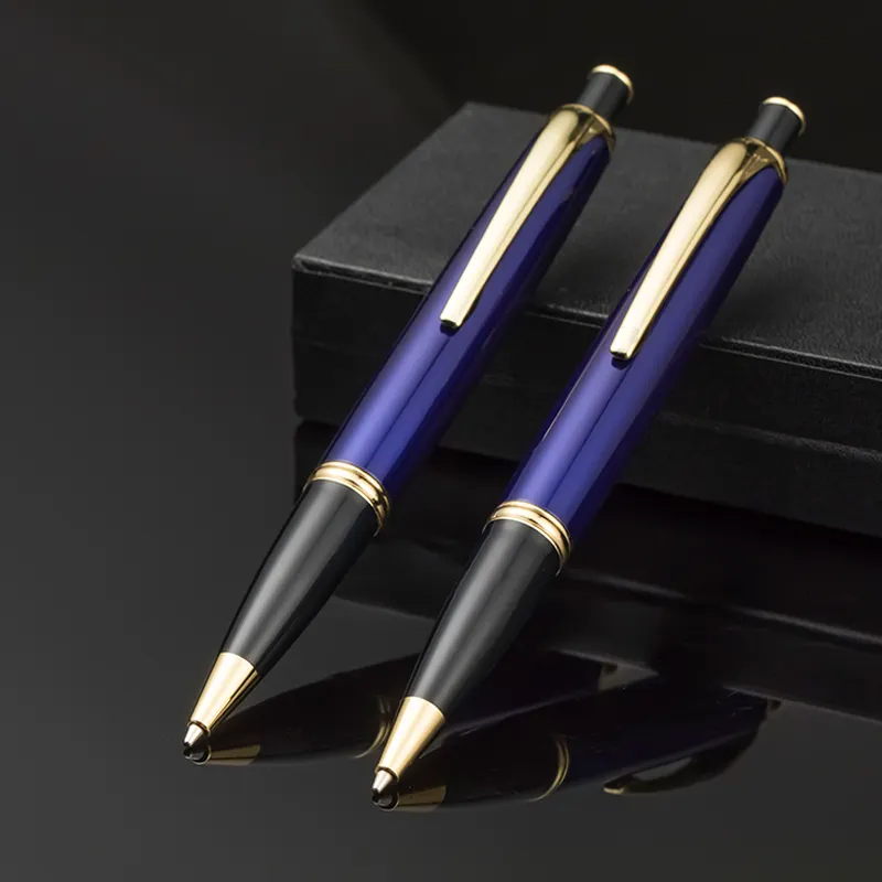ใหม่จีนผู้ผลิต Matel หมึกสีฟ้าปากกาหรูหรามินิปากกาที่มีคุณภาพสูงสั้นปากกา