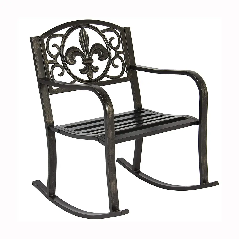 Distinct Garden & Patio Furniture Wrought Iron Outdoor Rocking Chair