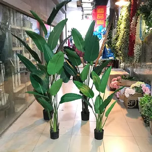 Hojas artificiales planta árboles Bonsai viajero Palm