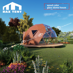 Igloo di vetro della casa della cupola di vetro di 6M con la struttura di alluminio di colore di legno e il vetro basso-e per il ricorso di <span class=keywords><strong>glamping</strong></span> - Product Image 4