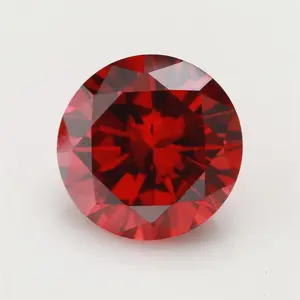 Wholesale price 1mm 2mm orange red cubic zirconia gemstone