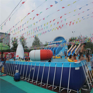 Thiết Kế Mới Giá Rẻ Ngoài Trời PVC Lớn Vuông Hình Chữ Nhật Thép Khung Kim Loại Hồ Bơi Để Bán - Product Image 4