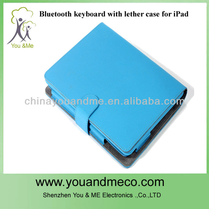 горячей sellng! красочный беспроводной bluetooth клавиатура lether случае с подставкой для ipad 2/3/4