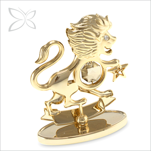 Crystocraft - Figura Decorativa de Cristal Chapado en Oro con Signos del Zodiaco Leo, Arte Popular Europeo Creativo, Cristales Tallados Brillantes, Caja de Regalo - Product Image 3
