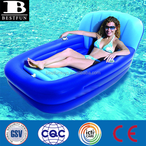 Ghế Làm Mát Bằng Nhựa Vinyl Xây Dựng Bền Chắc Ghế Dài Bơm Hơi Ghế Dài Để Phơi Nắng Có Hai Ngăn Đựng Đồ Uống - Product Image 2