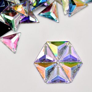 17Mm 1000 Stuks Naaien Op Doorzichtige Ab Strass Steentje Applique Fancy Acryl Diamant Flatback Strass Naaien Kristallen Steen Voor Kleding Ambachten