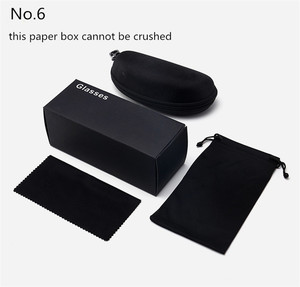Kính Mắt Kính Mát Quà Tặng Đóng Gói Bộ Giấy Màu Đen Hộp Đựng Hộp Kính Với Túi Và Vải - Product Image 5
