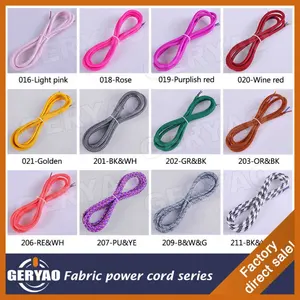 Factory price coffee fabric braided power cord,textile weave power cord