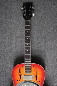 Weifang Rebon Dobro akoestische gitaar in cherry sunburst kleur