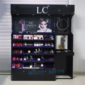Standing Cosmetic Display Stand Good Sale Black Makeup Tester Cosmetic Display Stand
