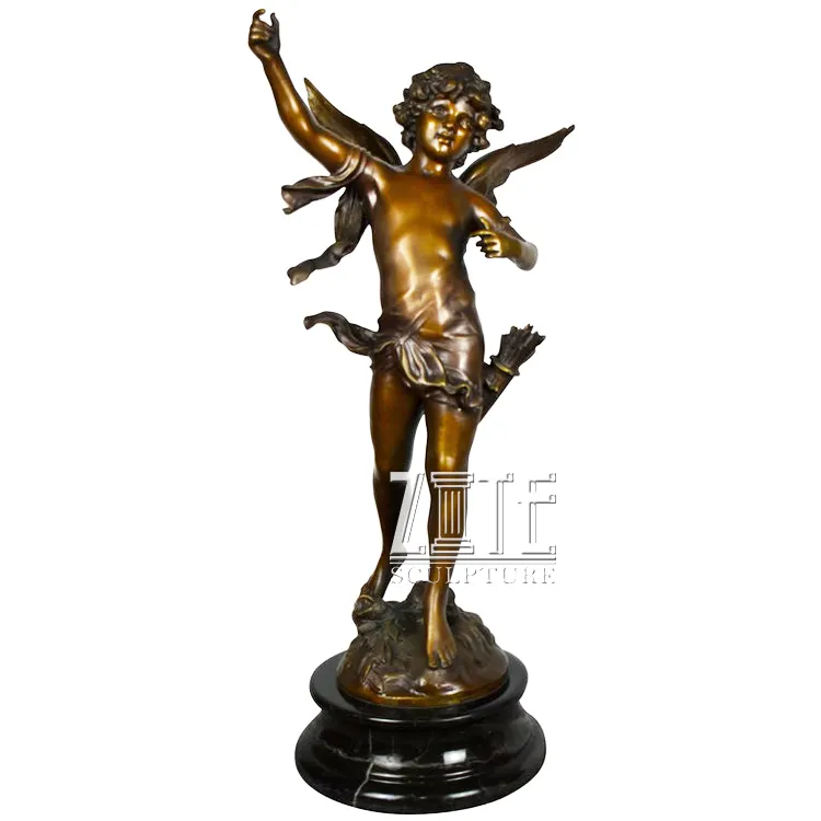 Antika sanat metal zanaat cherubs heykeli bronz çocuk aşk melek putti cupid heykelcik heykel