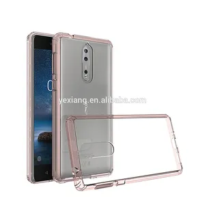 Shockproof transparent acrylic for nokia 8 cover hybrid back case