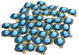Or Vermeil-Connecteur/Composant Hydro London Blue Topaz en argent sterling 925 - Product Image 1