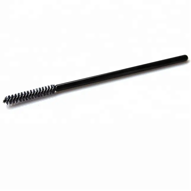 50pcs/bag black plastic handle straight shape disposable mascara brush for eyelash