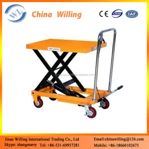 Hydraulic Scissor Lift Handling Trolleys/Hydraulic Lift Table With Roller