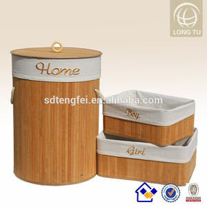bambù grande cesto della biancheria pieghevole panno sporco - Product Image 1