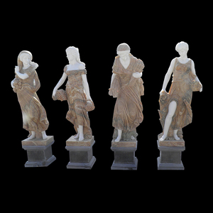 Four Seasons Goddess White <strong>Marble</strong> Stone Life Size <strong>Wonder</strong> Woman Statue