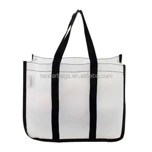 Clear Plastic Beach Bags12 x 12 x 6 Tote Handbag with Black Handles