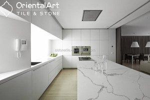 Tấm Thạch Anh Vàng Calacatta Nhân Tạo, Đá Thạch Anh Trắng Tinh Khiết - Product Image 4