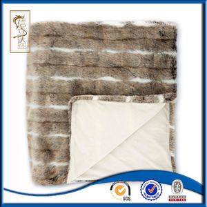 Venta caliente rayas diseño doble Faux Cordero reina tamaño real visón real - Product Image 3