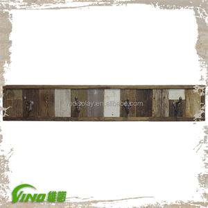 Rustic wooden functional cloth display <b>rack</b> holder,vintage handmade 4 <b>hooks</b> mount panel <b>coat</b> hanger, <b>coat</b> <b>rack</b> - Product Image 2