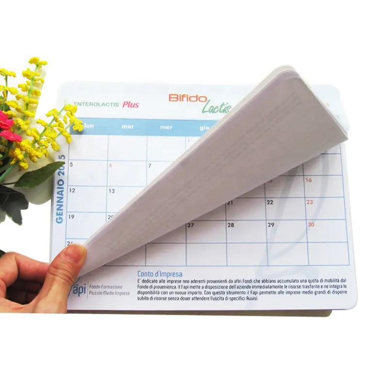 Almofada de mouse impressa personalizada com calendário e planejador