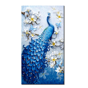 Moda pittura fai da te 30x40cm 40x50cm Kit di pittura diamante 3d rotondo <span class=keywords><strong>pavone</strong></span> su tela personalizzato all'ingrosso - Product Image 1