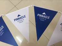 Drapeaux triangulaires en PVC à impression recto verso personnalisés, fanions suspendus en plastique, guirlande de drapeaux