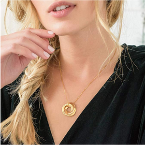 Anillo ruso personalizado grabado nombre collar 3 colores joyería para mujer hombre - Product Image 4