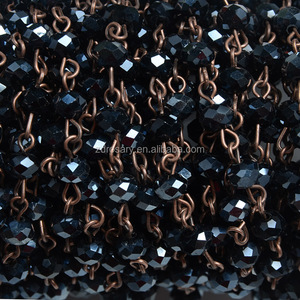 Su misura di Modo Navy AB Roundle Perline di Vetro <span class=keywords><strong>Rosario</strong></span> D I Y Catena In Ottone <span class=keywords><strong>Antico</strong></span> Filo Avvolto Commercio All'ingrosso - Product Image 2