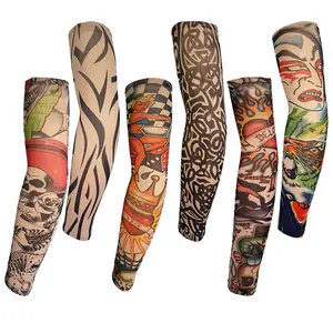 Da Proteive Nylon Stretchy Temporary Tattoo Sleeves Arm Stockings Thiết Kế Cơ Thể Mát Mẻ Đàn Ông Unisex Thời Trang Cánh Tay Nóng Ấm Hơn