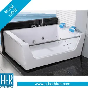 Hydro pathische Badewanne, Paars itz massage Badewanne, SS gerahmte Glas massage badewanne