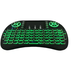 2017 New Hot 2.4G I8+ 7 color mini Wireless Keyboard Touch Pad mouse Backlit gaming Keyboard for Tablet Laptop PC Teclado