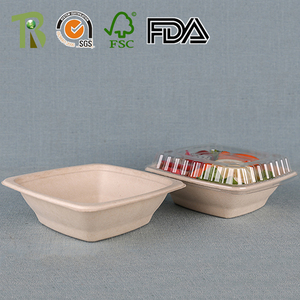 Buena calidad frutas sacar desechables bagazo recipiente cuadrado - Product Image 6