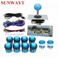 1 oyuncu Arcade oyunu DIY parça kiti için PC ve ahududu Pi 1/2/3 ile Retro pasta 5Pin Joystick + 5V LED konsol düğmesi