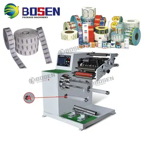 BOSEN Roll untuk Roll kecil non-tenun Paperboard Label Film Slitter Slitter Rewinder