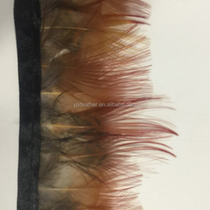 Tự nhiên vàng pheasant lông cắt tỉa/Vàng Đỏ Feather Fringe ribbon - Product Image 4
