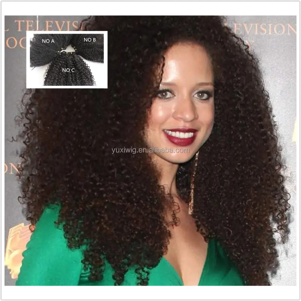 Mongoolse virgin afro kinky krullend human hair extensions