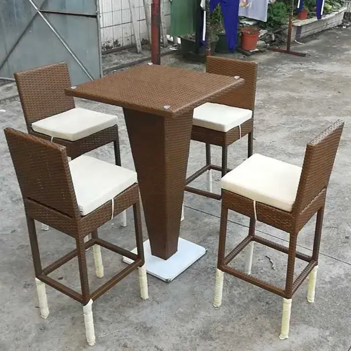 Modern Tasarım Açık Bar Sandalyeleri Sentetik Plastik Rattan Bar taburesi