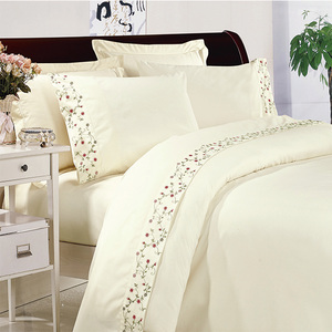 Parure de lit 100% coton, <span class=keywords><strong>drap</strong></span>-housse de couleur unie, motif floral, queen size - Product Image 4