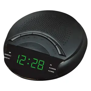 Jam Alarm Radio Pencarian Otomatis, Pengisi Daya DC 110/220V 0.6 Inci LED Digital AM FM